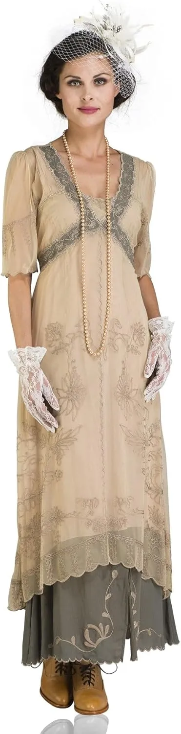 Nataya 40007 Women's 1920s Vintage Style Wedding Party Dress in Sage