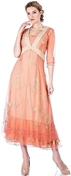 Nataya 40701 Women's Titanic Vintage Style Wedding Dress in Rose/Gold (S)