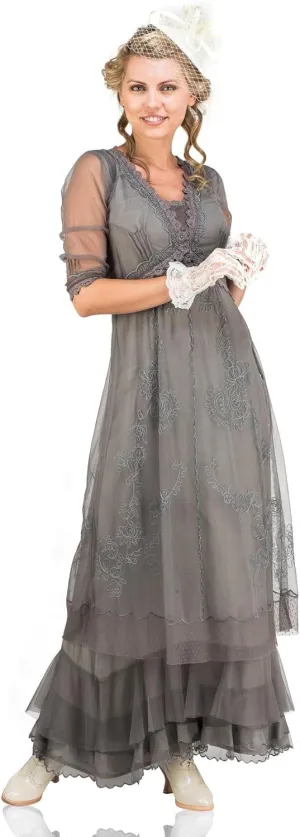 Nataya CL-407 Women's 1920s Vintage Style Wedding Party Dress in Smoke