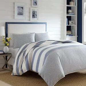 Nautica - King Comforter Set, Reversible Cotton Bedding with Matching Shams, Medium-Weight, Oeko-Tex Certified (Fairwater Blue)