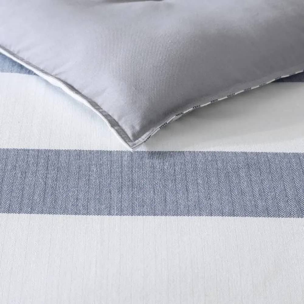 Nautica - King Comforter Set, Reversible Cotton Bedding with Matching Shams, Medium-Weight, Oeko-Tex Certified (Fairwater Blue)