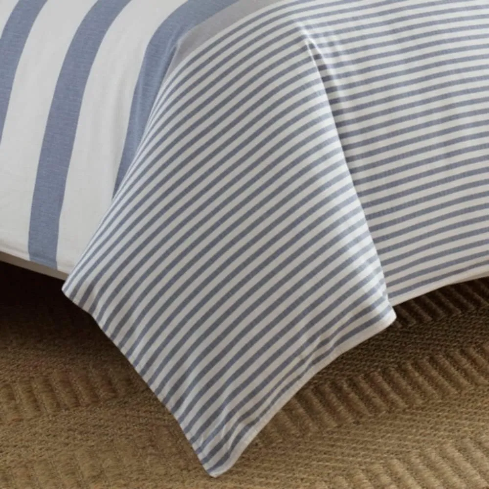 Nautica - King Comforter Set, Reversible Cotton Bedding with Matching Shams, Medium-Weight, Oeko-Tex Certified (Fairwater Blue)