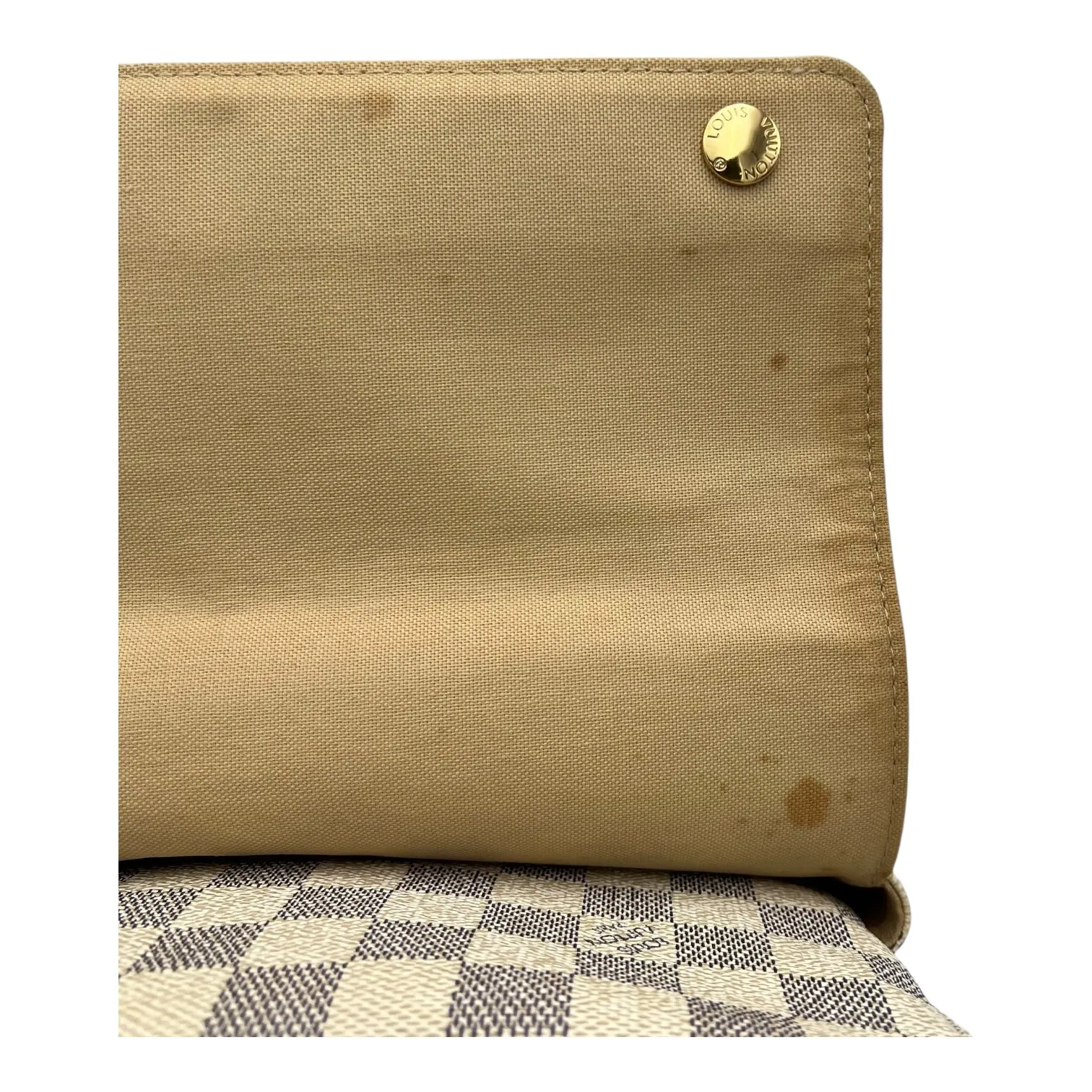 Naviglio Crossbody Bag Damier Azur in Coated Canvas, Enamel hardware