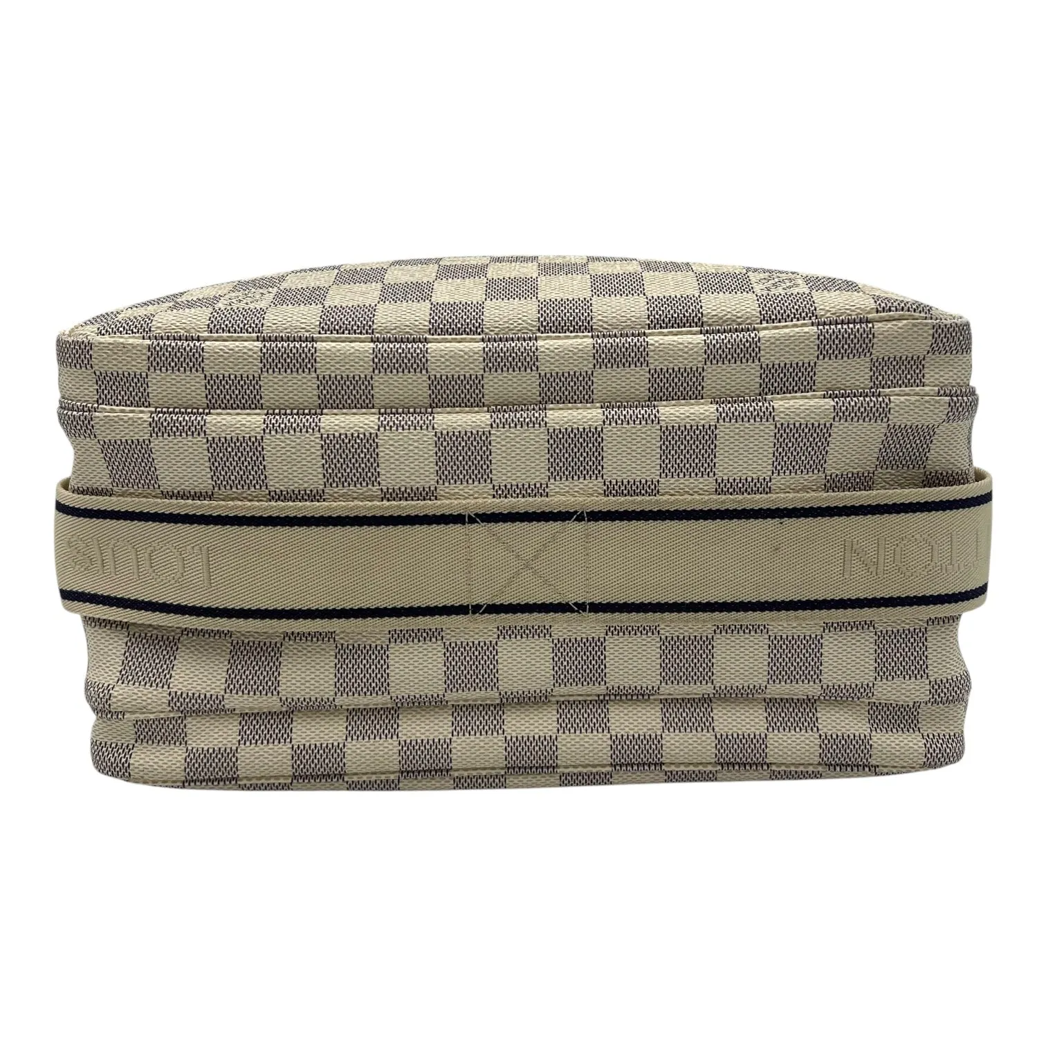 Naviglio Crossbody Bag Damier Azur in Coated Canvas, Enamel hardware