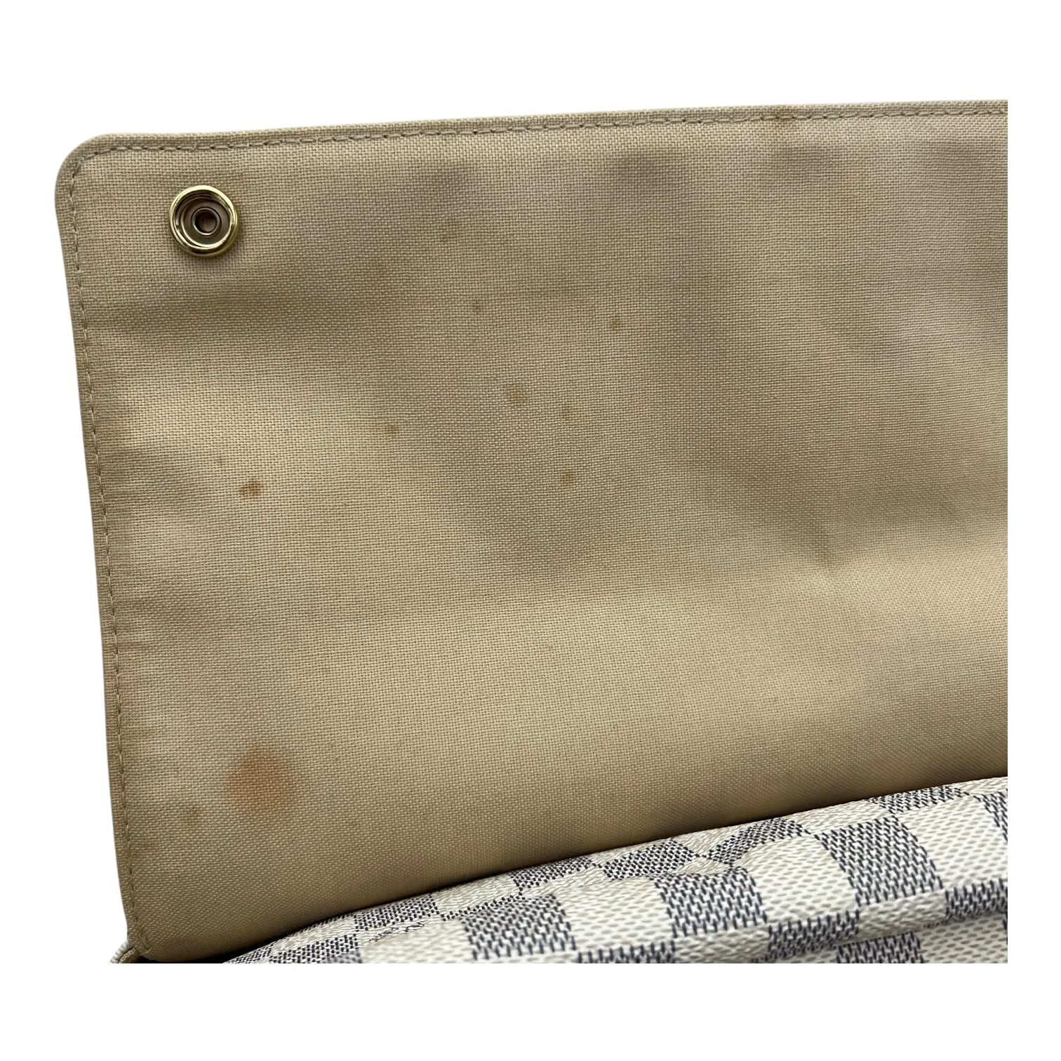 Naviglio Crossbody Bag Damier Azur in Coated Canvas, Enamel hardware