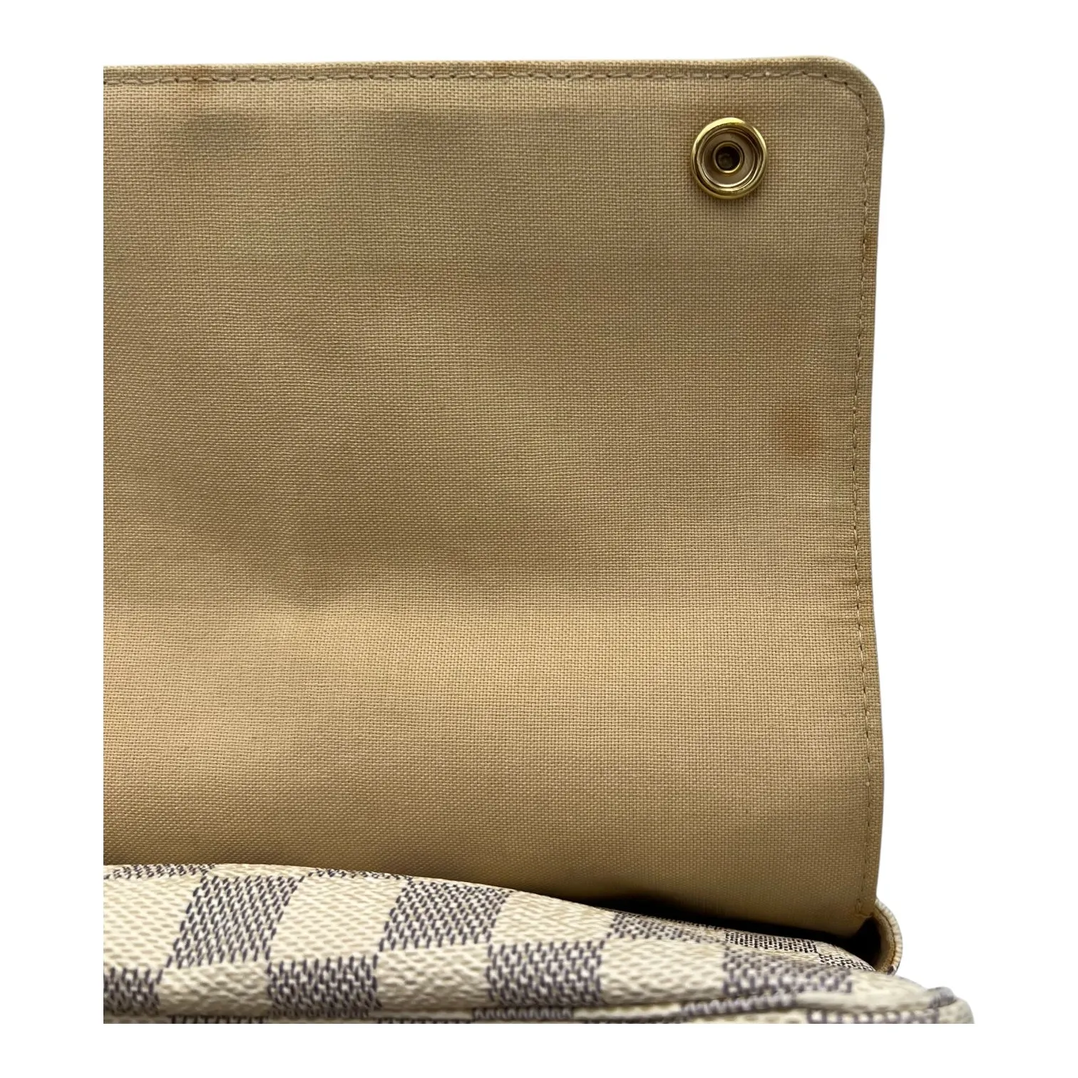 Naviglio Crossbody Bag Damier Azur in Coated Canvas, Enamel hardware