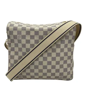 Naviglio Crossbody Bag Damier Azur in Coated Canvas, Enamel hardware