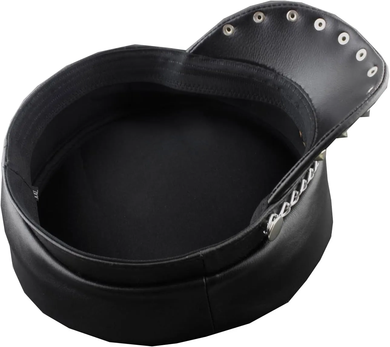 New! Metal Rivet Studded Skull Mens Genuine Leather Biker Punk Rocker Cap Hat