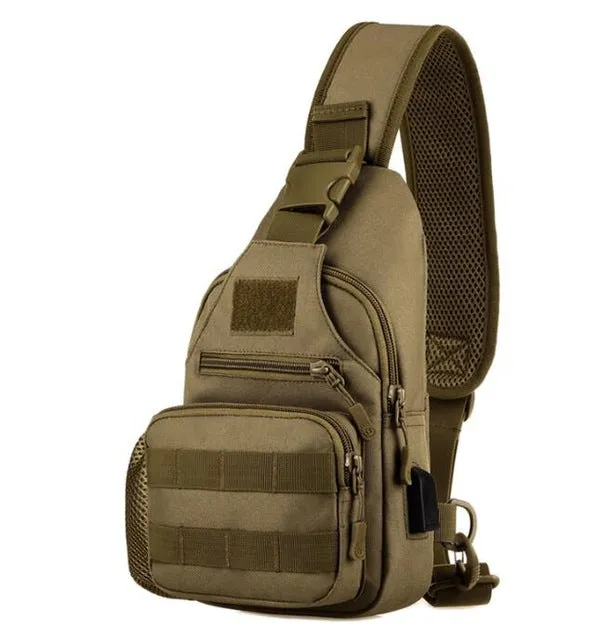 New USB Chest Bag Single Shoulder Camping Backpack