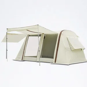 NIEH Inflatable Glamping Tent Outdoor Blow up Tent Inflatable Camping Tent 5-8 People Rain Coating Three Sides Vented Quick Set up