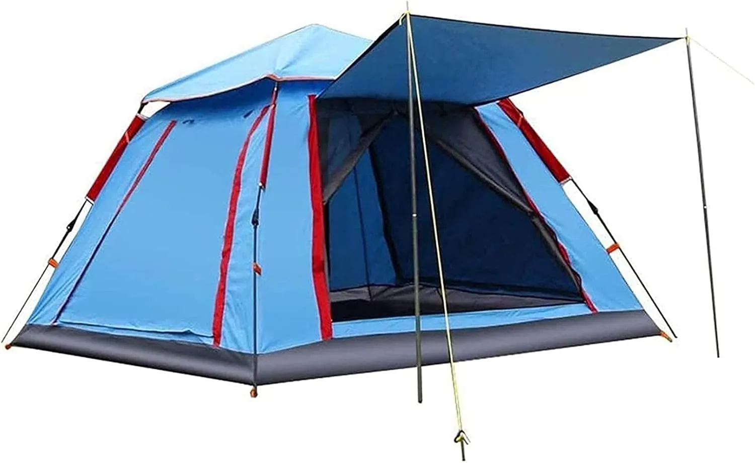 NIEH Tent,Camping Thickened Rainproof Beach Awning House Family Camping with Moisture Color:Blue,Size:240x240x154cm