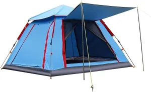 NIEH Tent,Camping Thickened Rainproof Beach Awning House Family Camping with Moisture Color:Blue,Size:240x240x154cm