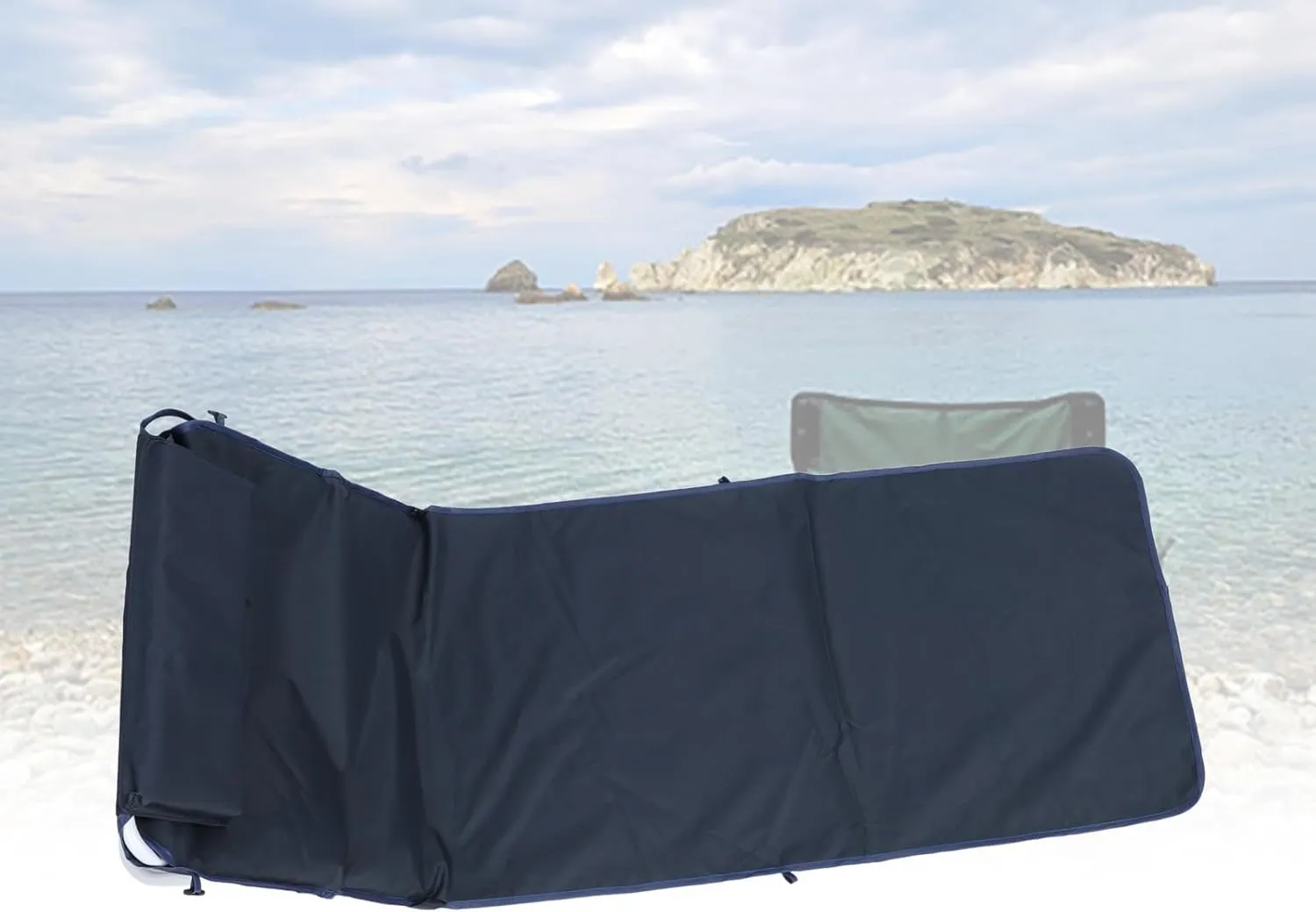 Niiyen Folding Chaise Portable Camping Cot Reclining Chair Outdoor Sun Tanning Mat with 5 Level Reclining Back for Outside Poolside Beach Lawn Camping (Navy Blue)