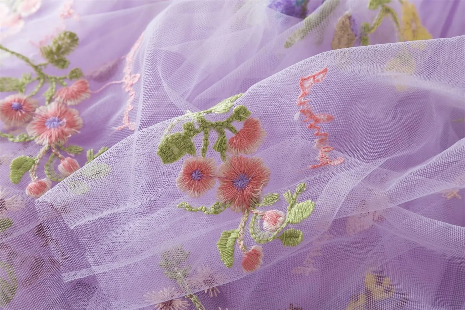NNJXD Baby Girl Tulle Dress Casual Flower Embroidery Toddler Dresses