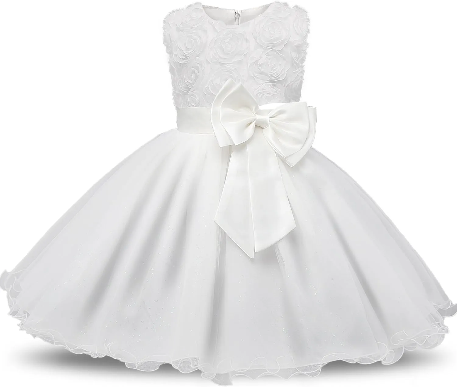 NNJXD Girl Sleeveless Lace 3D Flower Tutu Holiday Princess Dresses