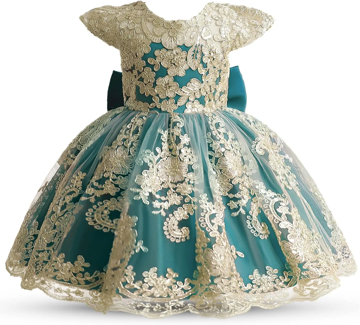 NNJXD Girls' Tulle Flower Princess Wedding Dress for Toddler and Baby Girl