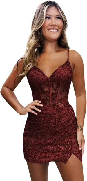 Noras dress Sweetheart Homecoming Dress Mini Spaghetti Straps Sequin Applique Cocktail Party Dresses for Teens NO158