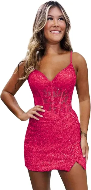Noras dress Sweetheart Homecoming Dress Mini Spaghetti Straps Sequin Applique Cocktail Party Dresses for Teens NO158