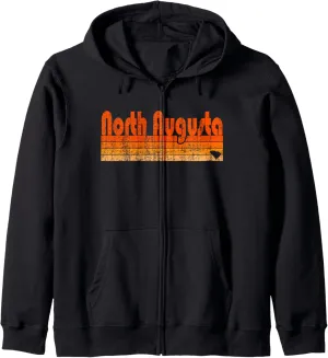 North Augusta, SC Retro 80s Style Zip Hoodie