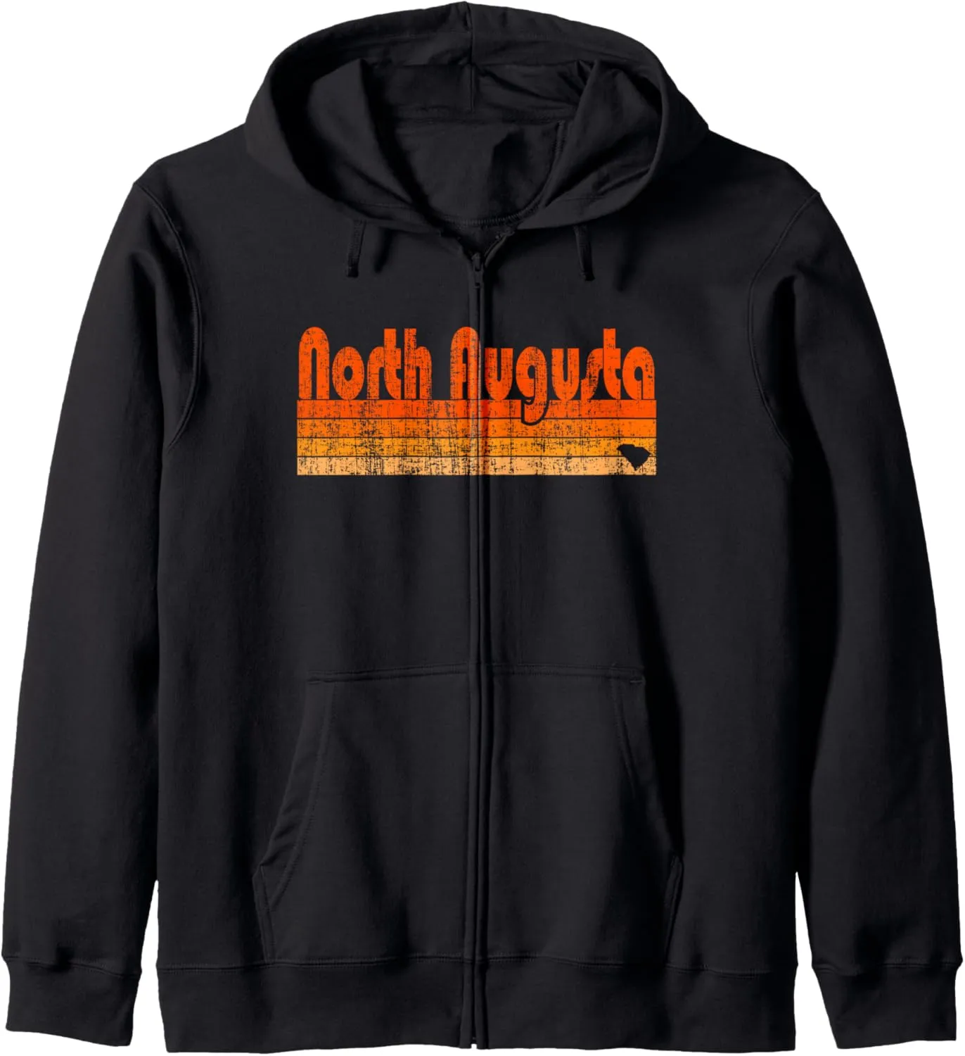 North Augusta, SC Retro 80s Style Zip Hoodie