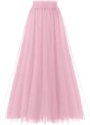 OBBUE Women's A Line Tulle Party Evening Tutu Skirts Tea Length