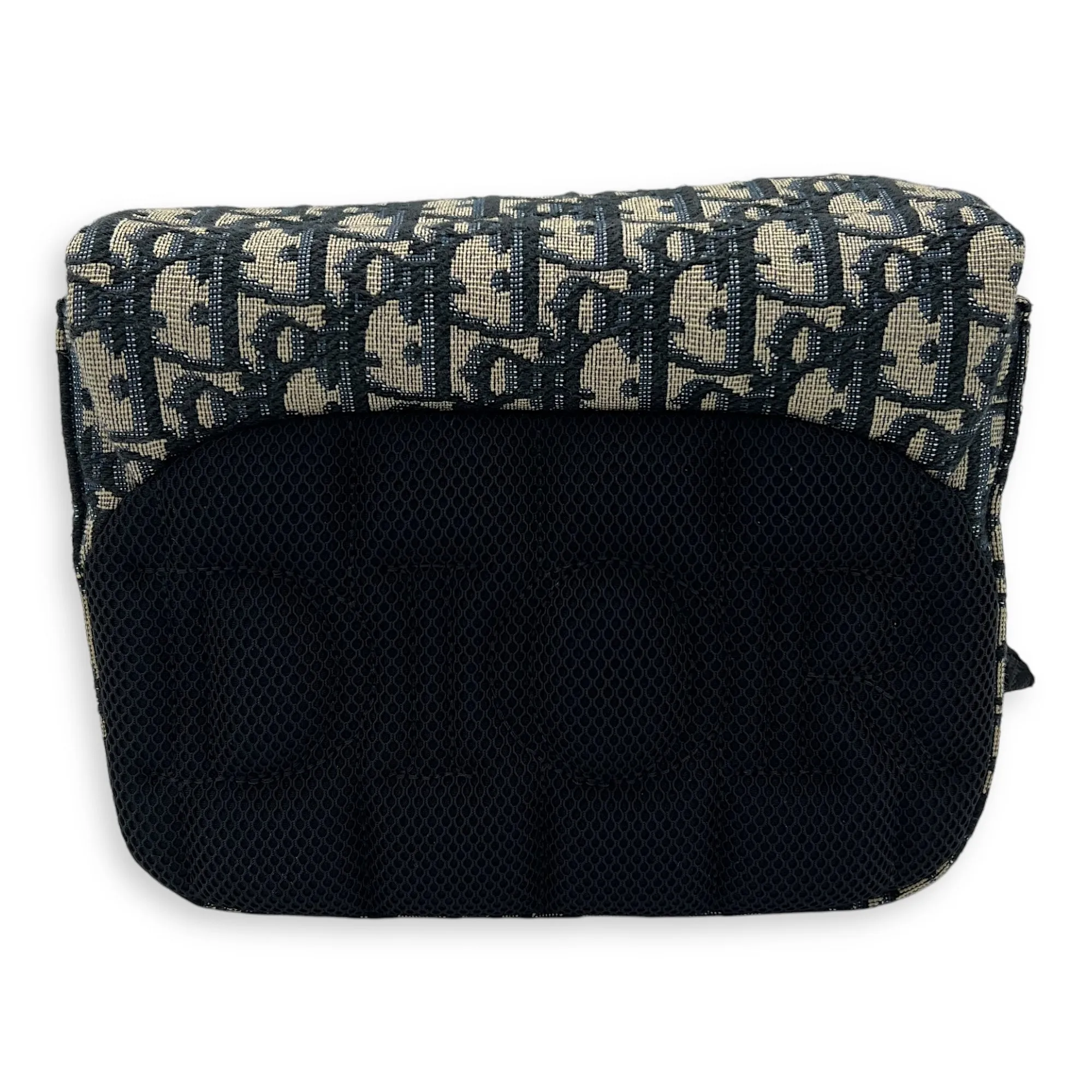 Oblique Blue Crossbody Bag in Jacquard, Silver hardware
