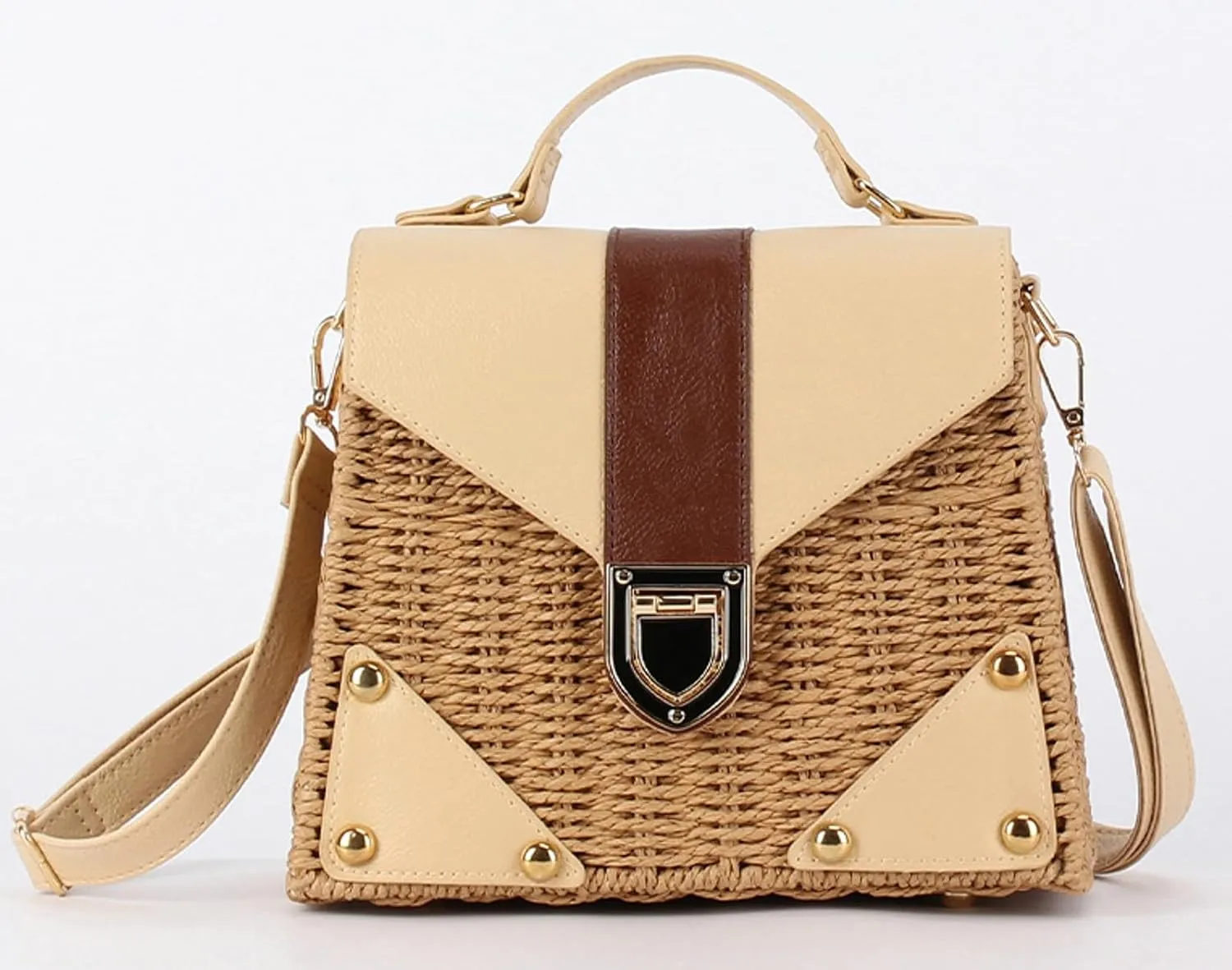 Obosoyo 2025 Summer Straw Square Bag Women Handheld Shoulder Bag Woven Vacation Paper Rope Crossbody Bag