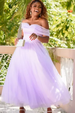 Off-Shoulder Flare Tulle Formal
