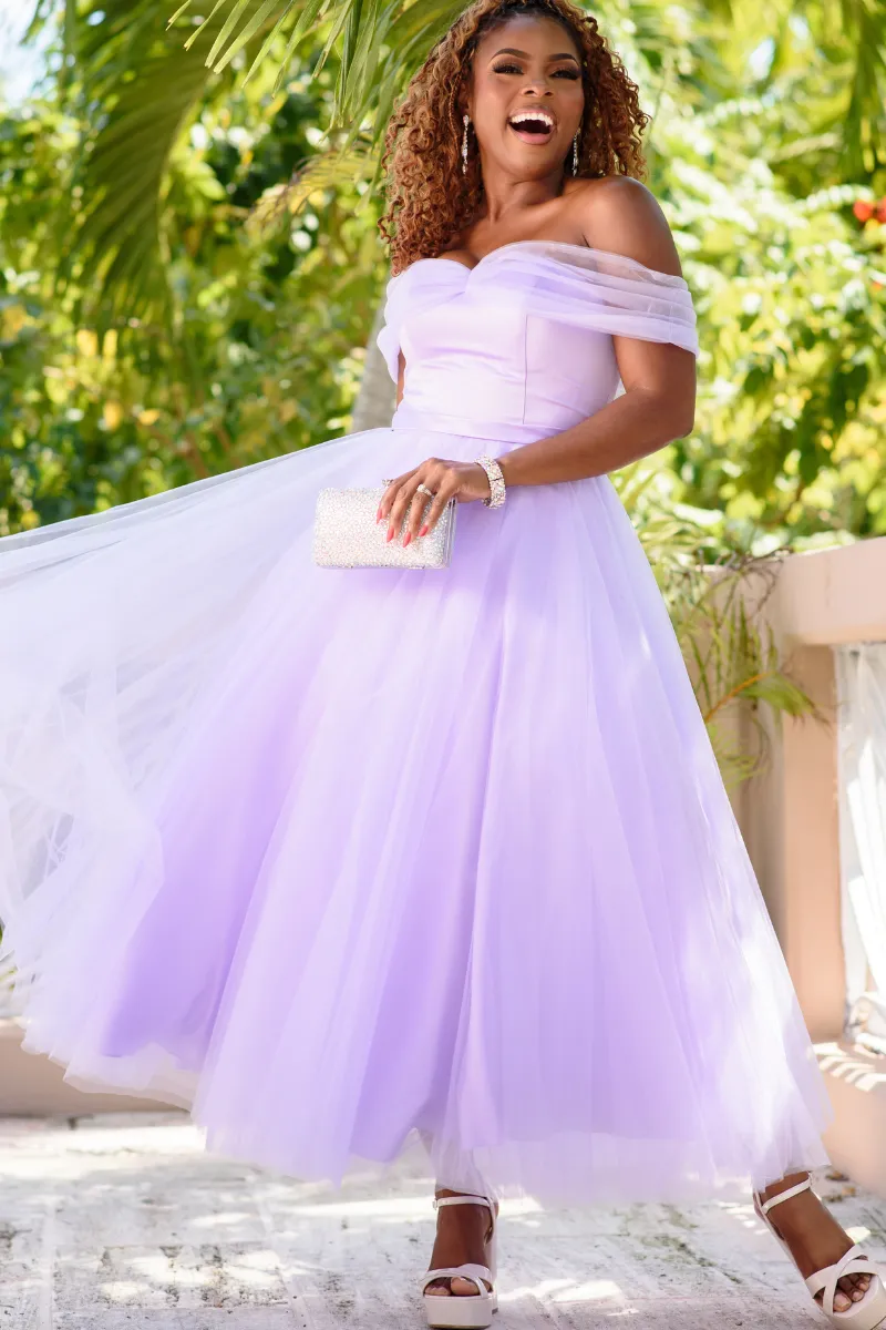 Off-Shoulder Flare Tulle Formal