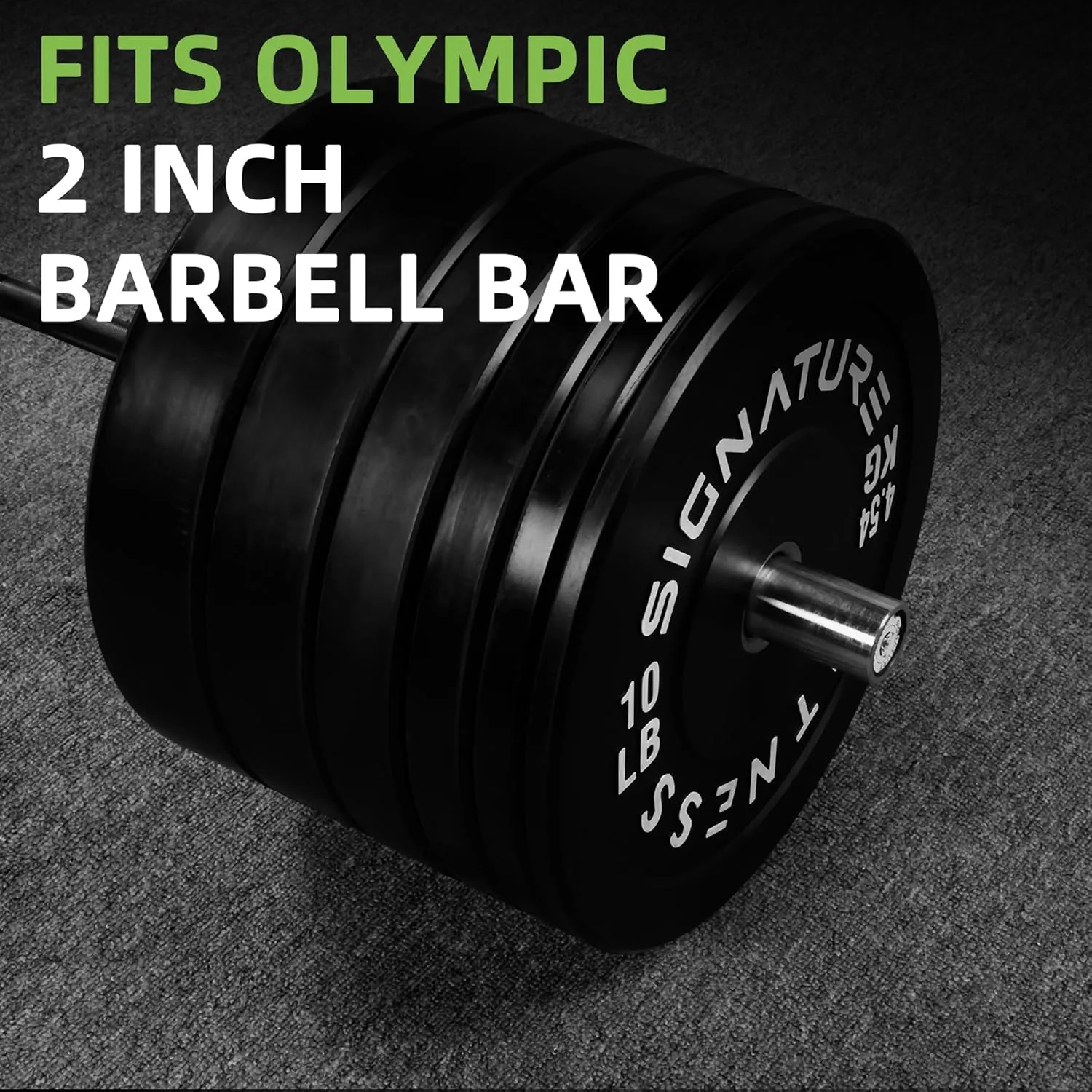 Olympic Bumper Plates with Steel Hub 2-Inch Weight Plates for Strength Training & Weightlifting, Pairs or Sets or Sets with Barbell