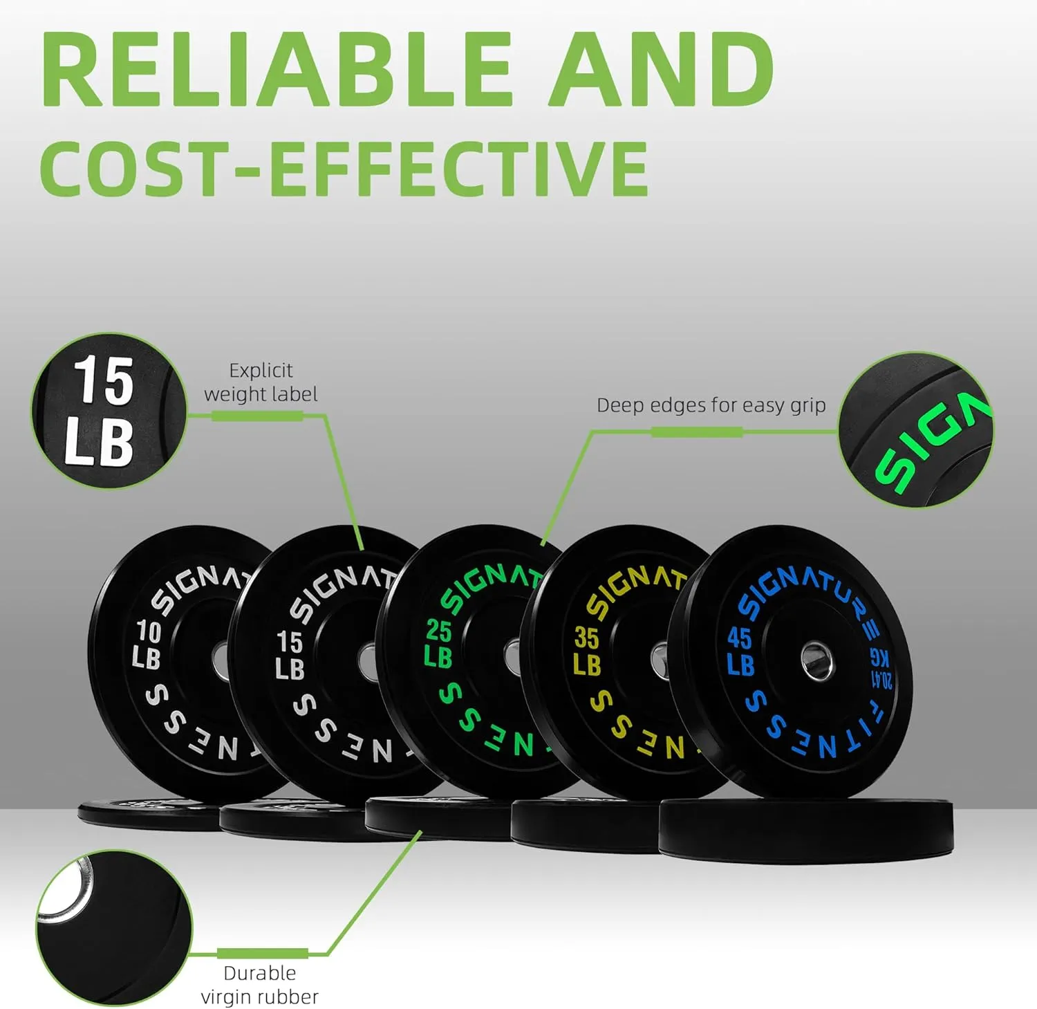 Olympic Bumper Plates with Steel Hub 2-Inch Weight Plates for Strength Training & Weightlifting, Pairs or Sets or Sets with Barbell