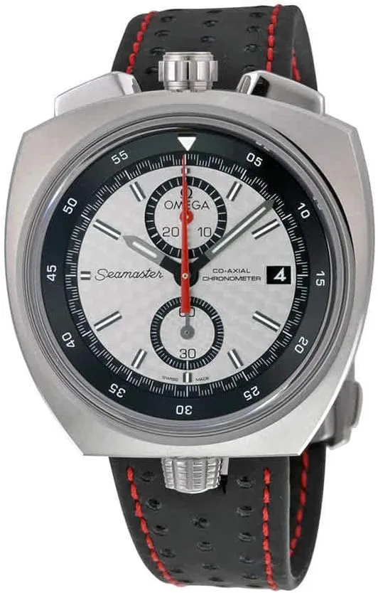 Omega Seamaster Bullhead Automatic Silver Dial Black Leather Strap Mens Watch 22512435002001