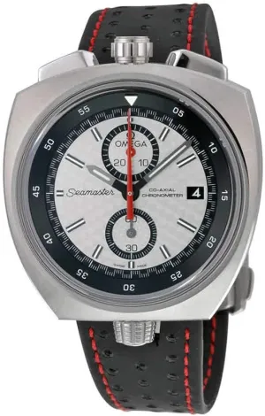 Omega Seamaster Bullhead Automatic Silver Dial Black Leather Strap Mens Watch 22512435002001