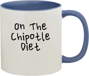 On The Chipotle Diet - 11oz Ceramic Colored Inside & Handle Coffee Mug, Cambridge Blue