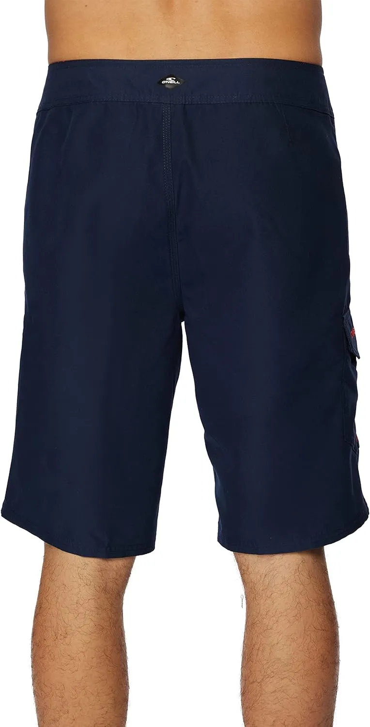 O'NEILL Men's 21 Inch Solid Boardshorts-Water Resistant Swim Trunks for Men with Quick Dry Stretch Fabric and Pockets