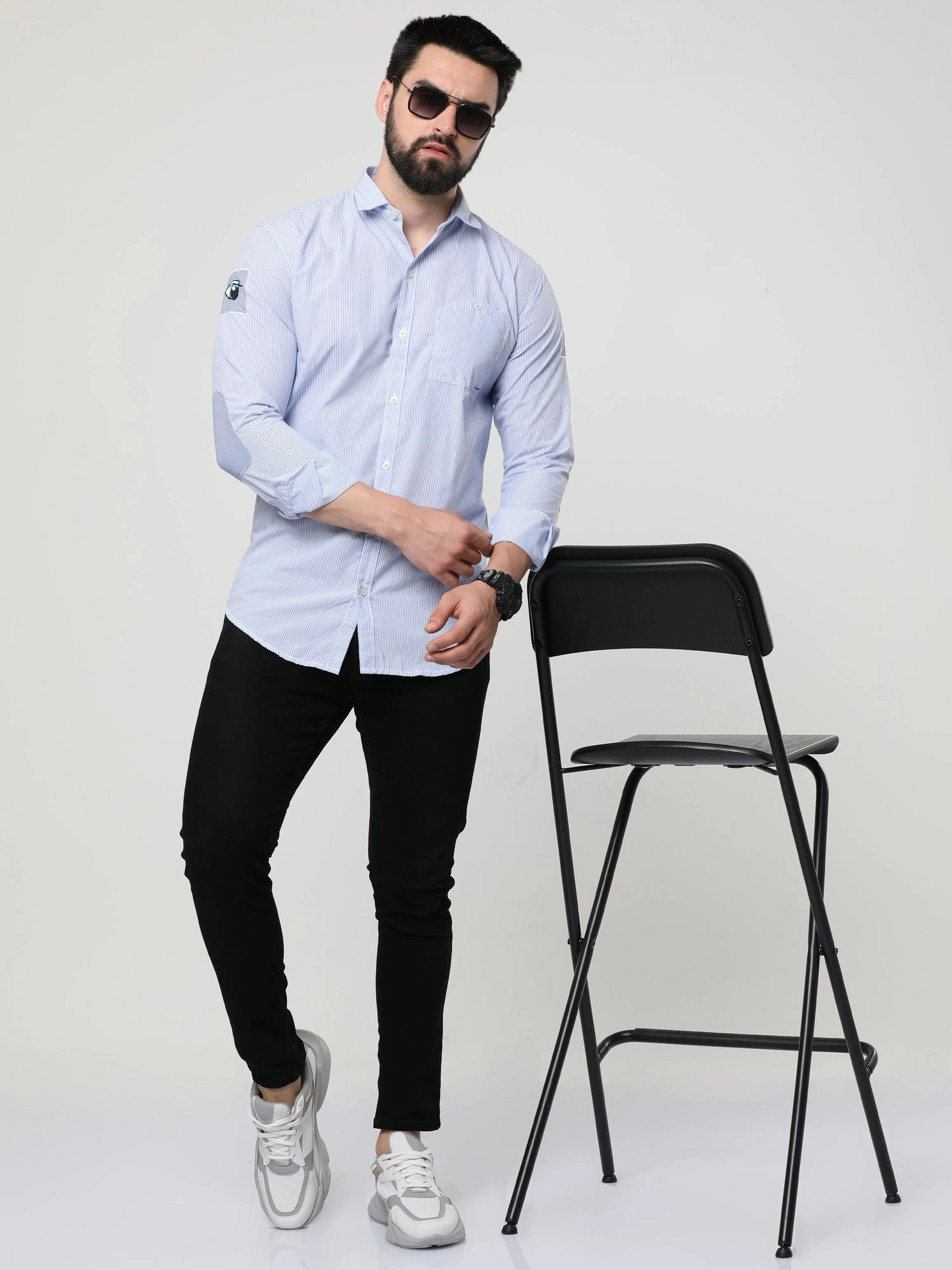 Onfire Fancy Designer Sky Blue Shirt - A2059A