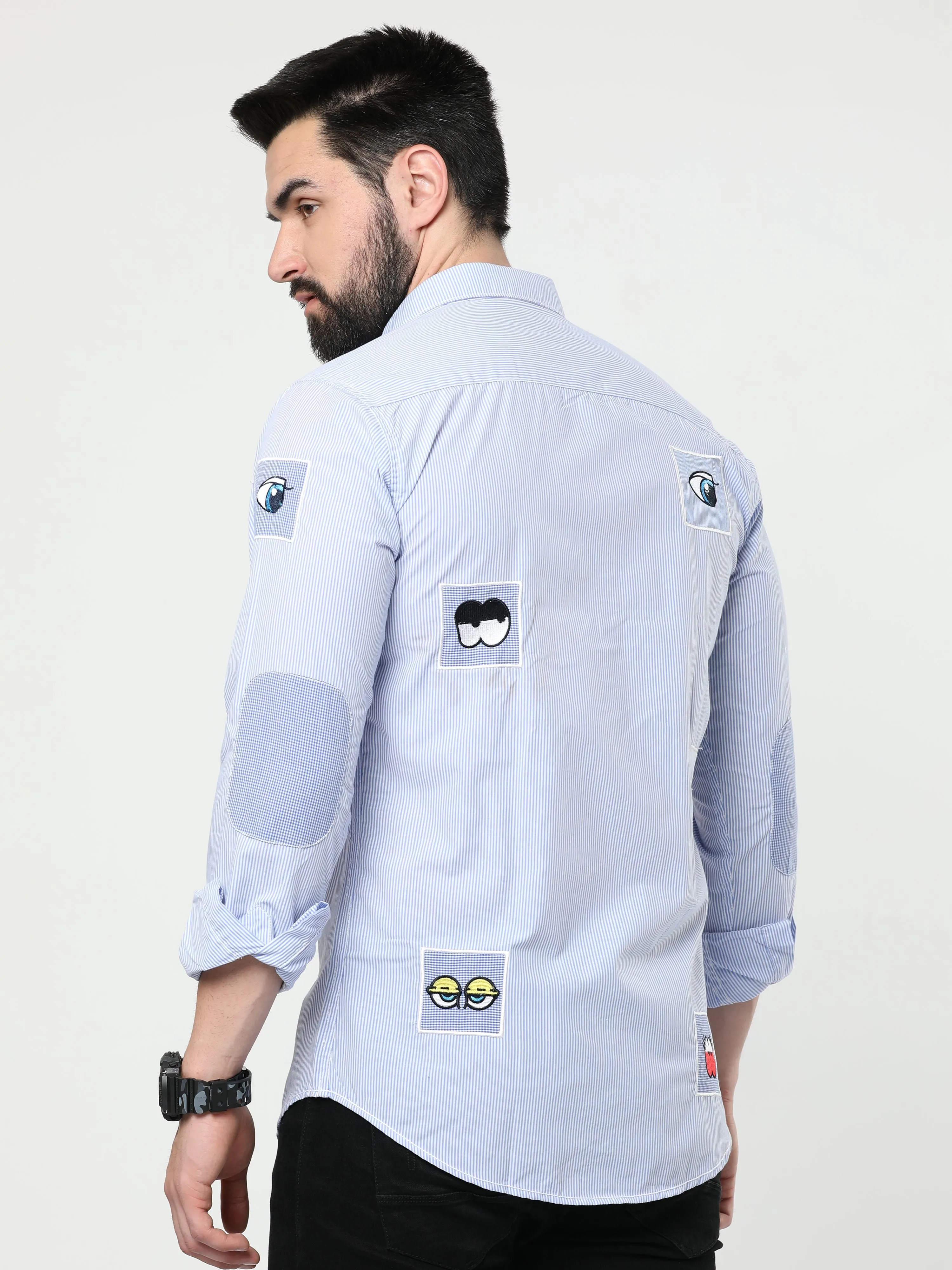 Onfire Fancy Designer Sky Blue Shirt - A2059A