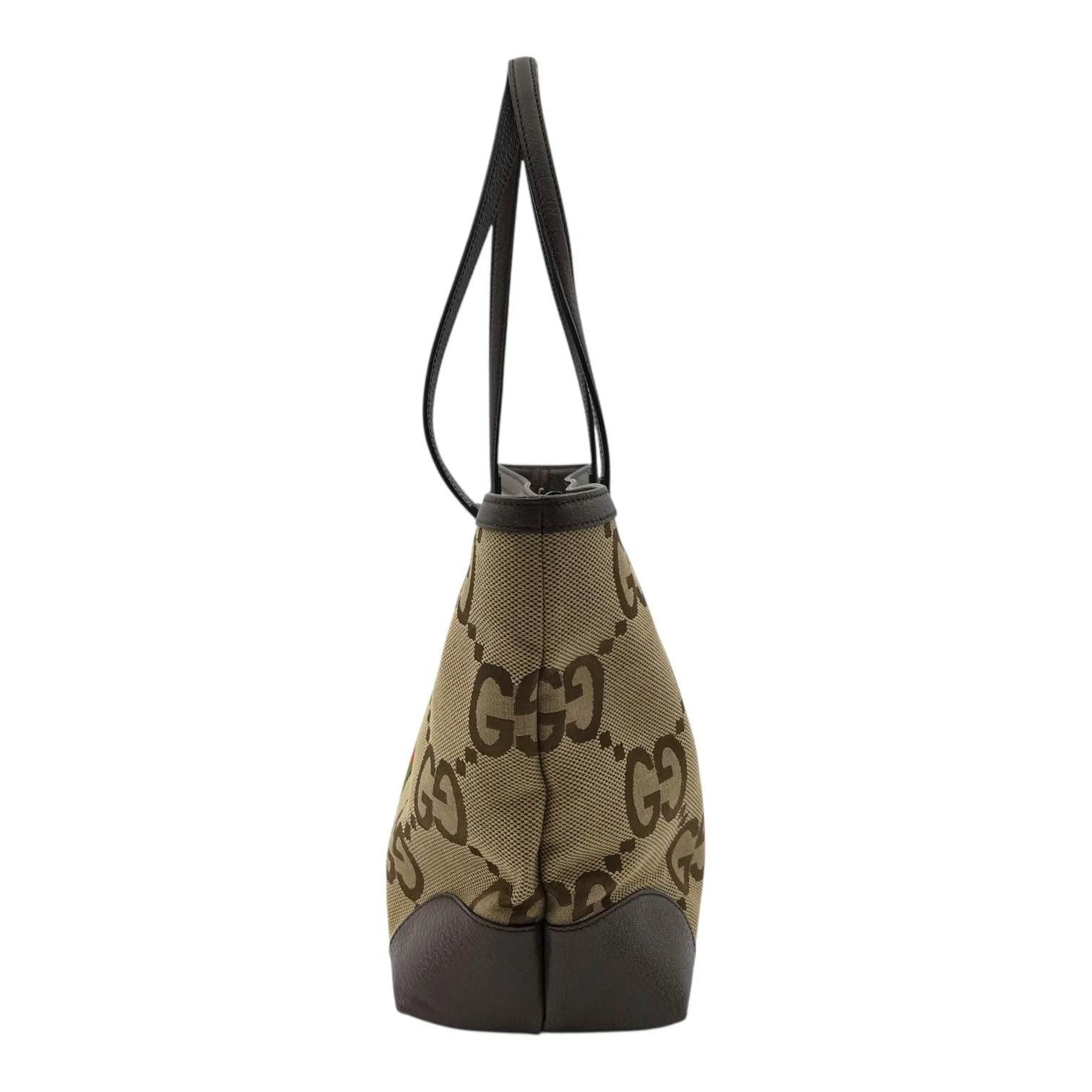 Ophidia Tote Bag Brown in Canvas, Gold hardware
