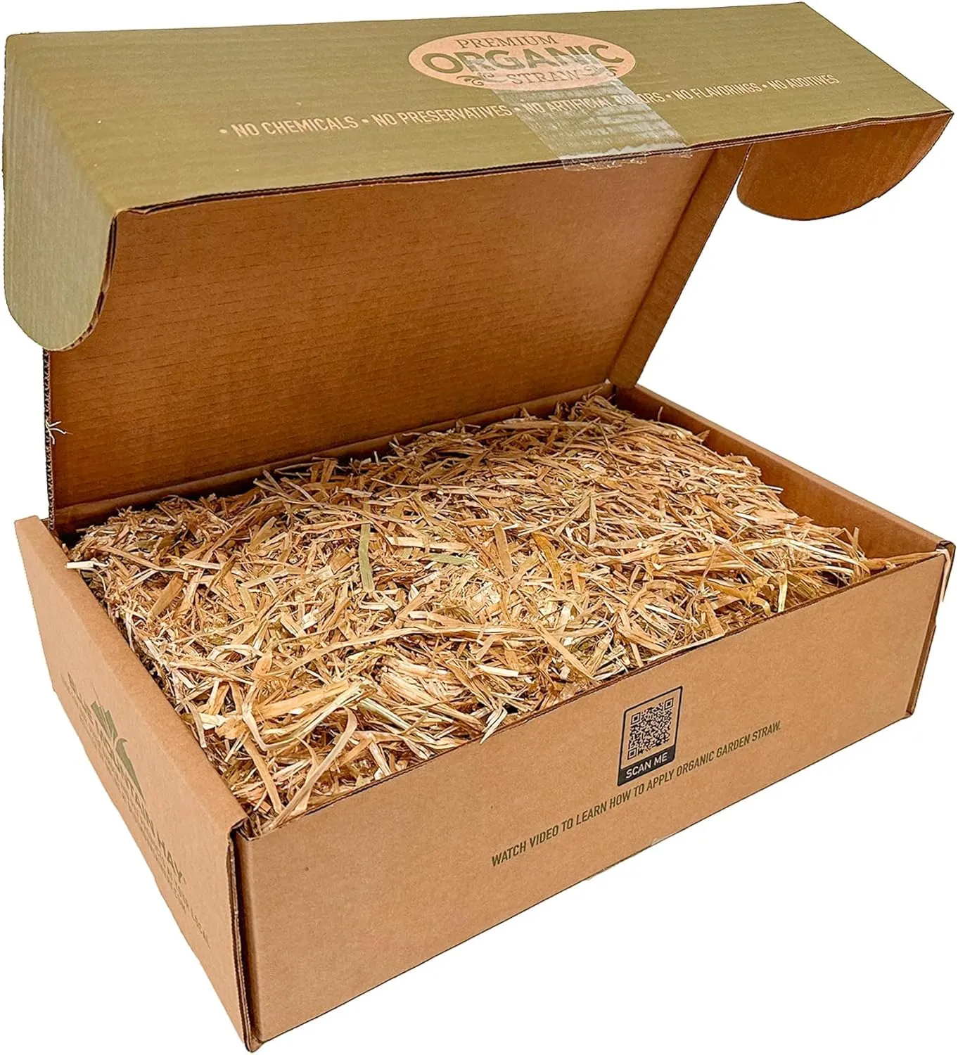Organic Garden Straw (5lb) | Blue Mountain Hay | Straw Mulch for Raised Bed Gardens, Yard Landscaping, New Lawn Grass Seed Plantings, Tomato & Vegetable Mulch | Covers up to 75 sq ft