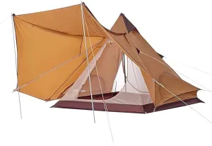 Outdoor Camping Pyramid Tent Double Layers Indian Beach Tent Rainproof Sun Protection Casual Picnic Camping Mongolian Yurt Tent Hiking Shelter (Color : A) (B)