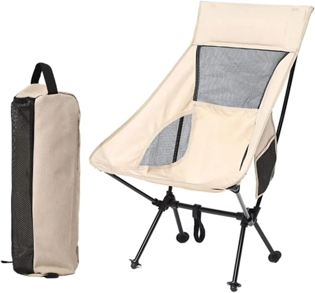 Outdoor Chair Folding Camping Portable Lightweight Camp Chairs with Pillow Backpacking Compact for Hiking Travel Picnic Foldable
