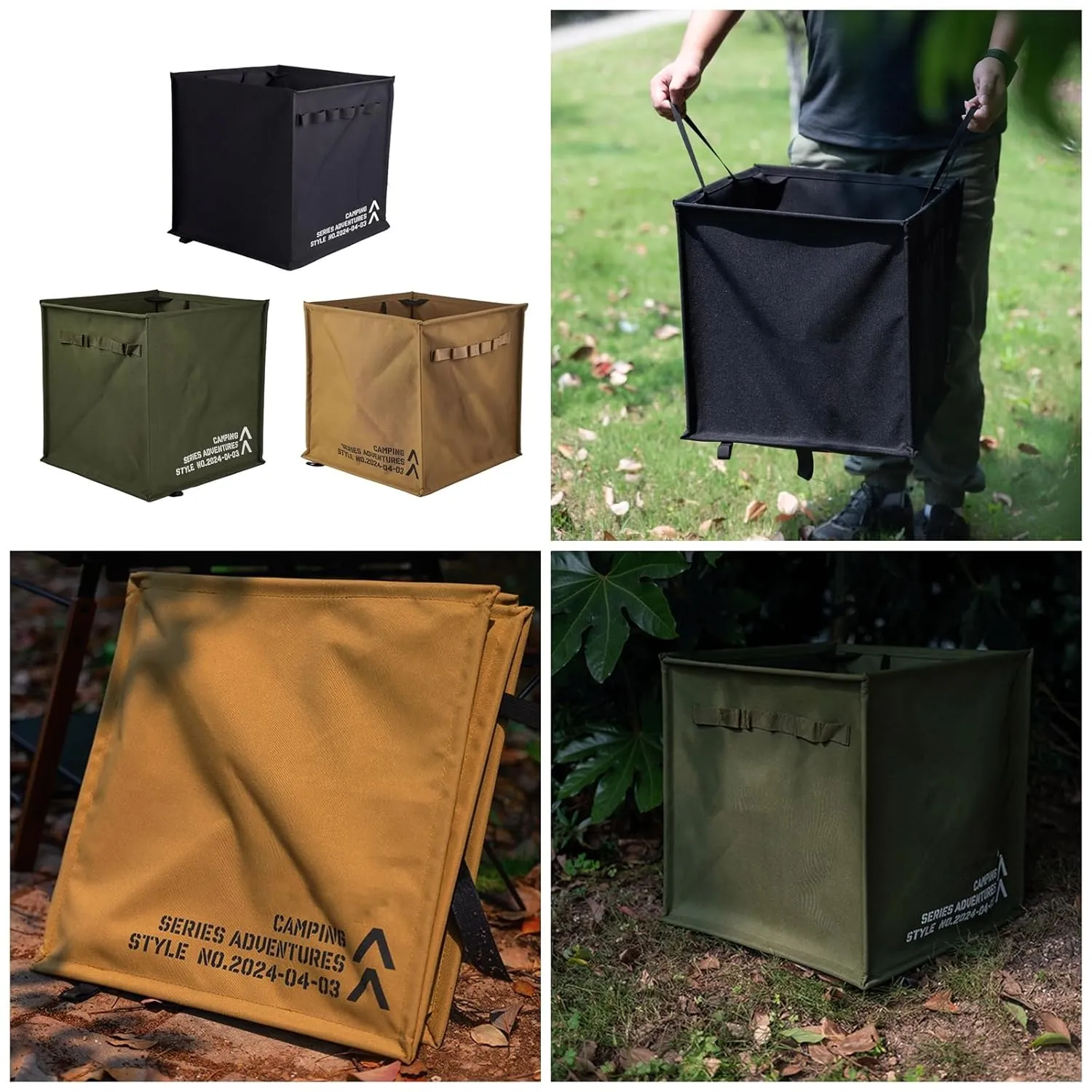 Outdoor Foldable Trash Can Portable Camping Garbage Bin Wastebasket Can Container Yard Garden Garbage Bag Sundries Box