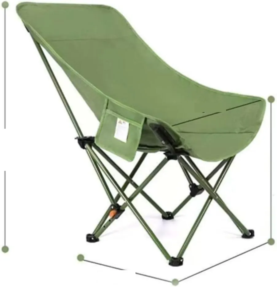 Outdoor Folding Chairs, Portable Picnic Camping, Fishing, and Elevated Lounge Chairs(Green)