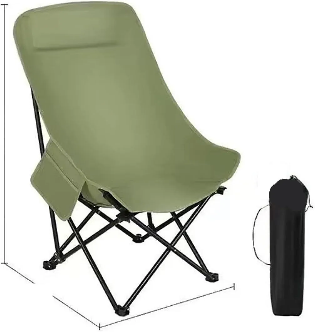 Outdoor Folding Chairs, Portable Picnic Camping, Fishing, and Elevated Lounge Chairs(Green)