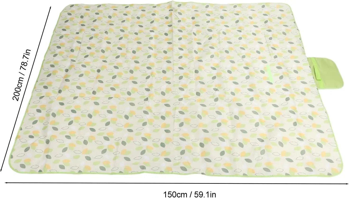 Outdoor Picnic Mat Blanket Waterproof Sand Beach Mat Thicken Oxford Cloth Foldable Camping Blankets for Traveling Open Air Concerts 78.7x59.1in(150x200cm / 59.1x78.7in-Leaf Style (Oxford Cloth))