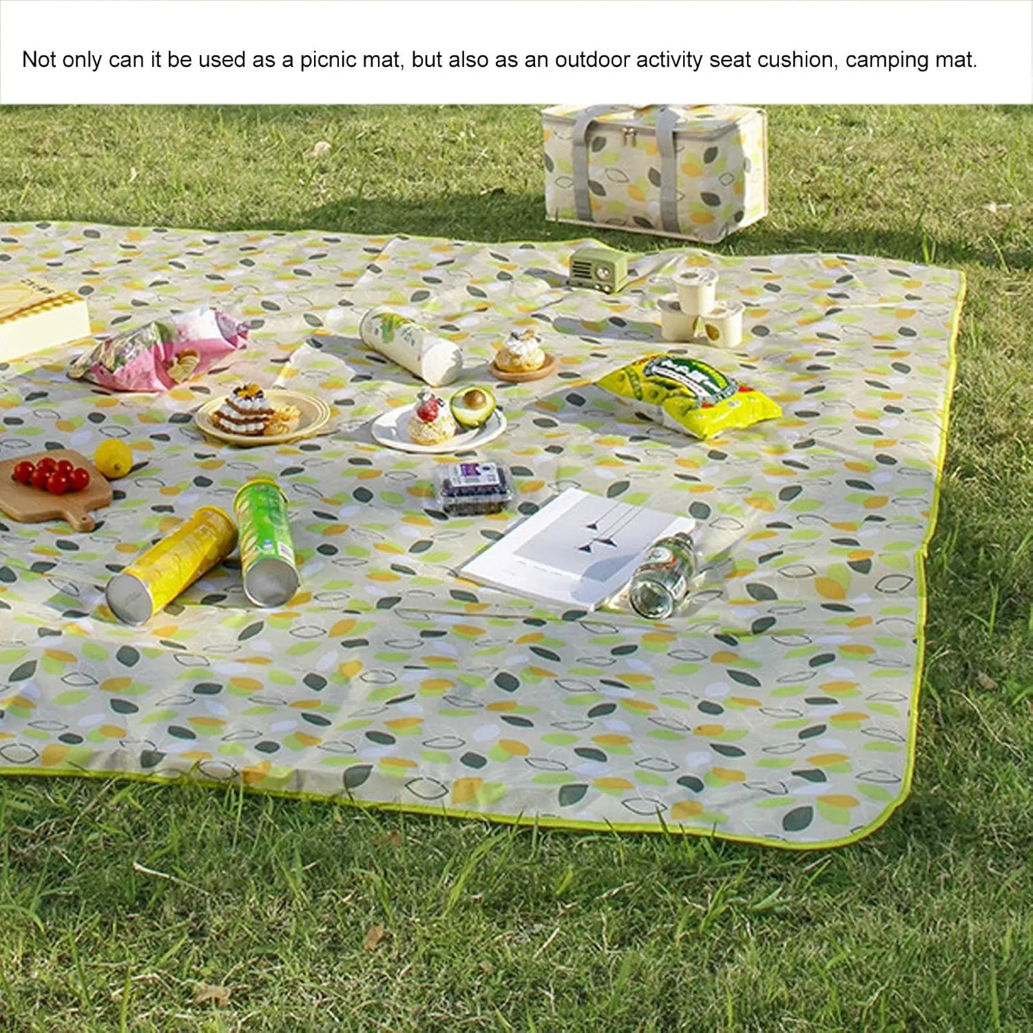 Outdoor Picnic Mat Blanket Waterproof Sand Beach Mat Thicken Oxford Cloth Foldable Camping Blankets for Traveling Open Air Concerts 78.7x59.1in(150x200cm / 59.1x78.7in-Leaf Style (Oxford Cloth))