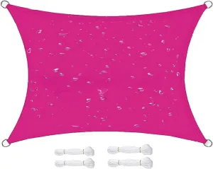 Outdoor Shade Cloth, Sun Shade Sail Canopy with Buttonhole Sun Protection Windproof for Porch Deck Outdoor Backyard Patio Balconys(Color:Pink,Size:10x20ft/3x6m)
