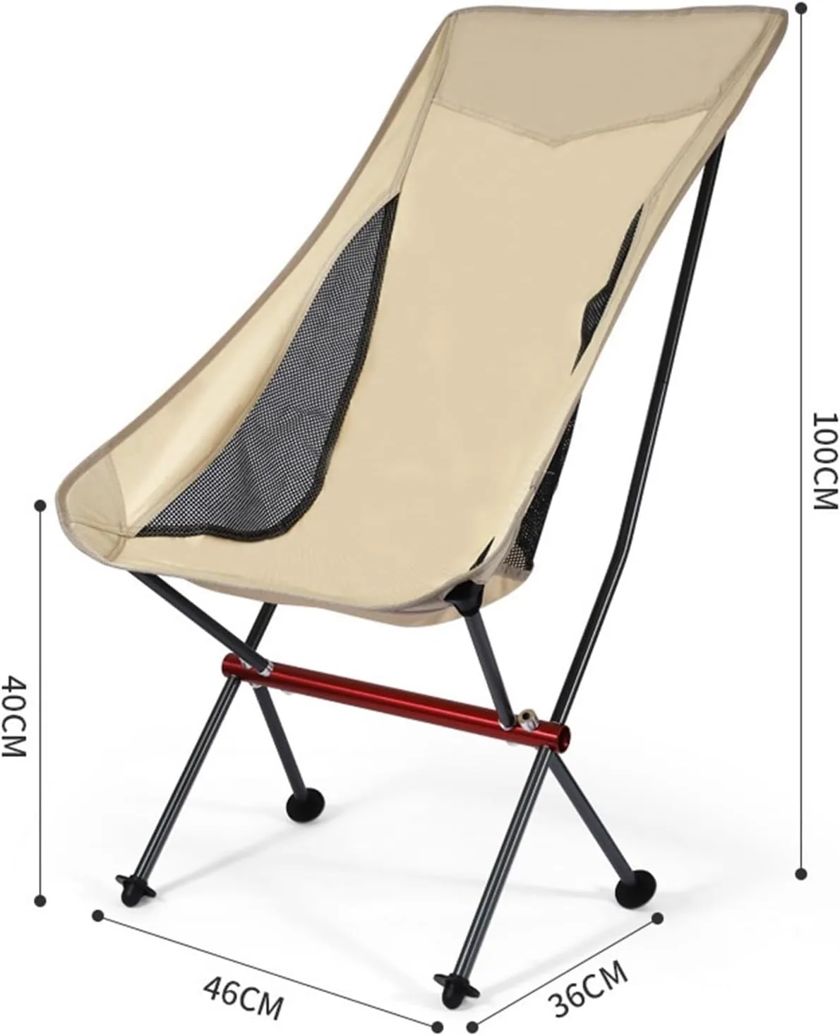 Outdoor Ultra-Light Folding Chair Portable Space Backrest Beach Leisure Fishing Barbecue Large Chair