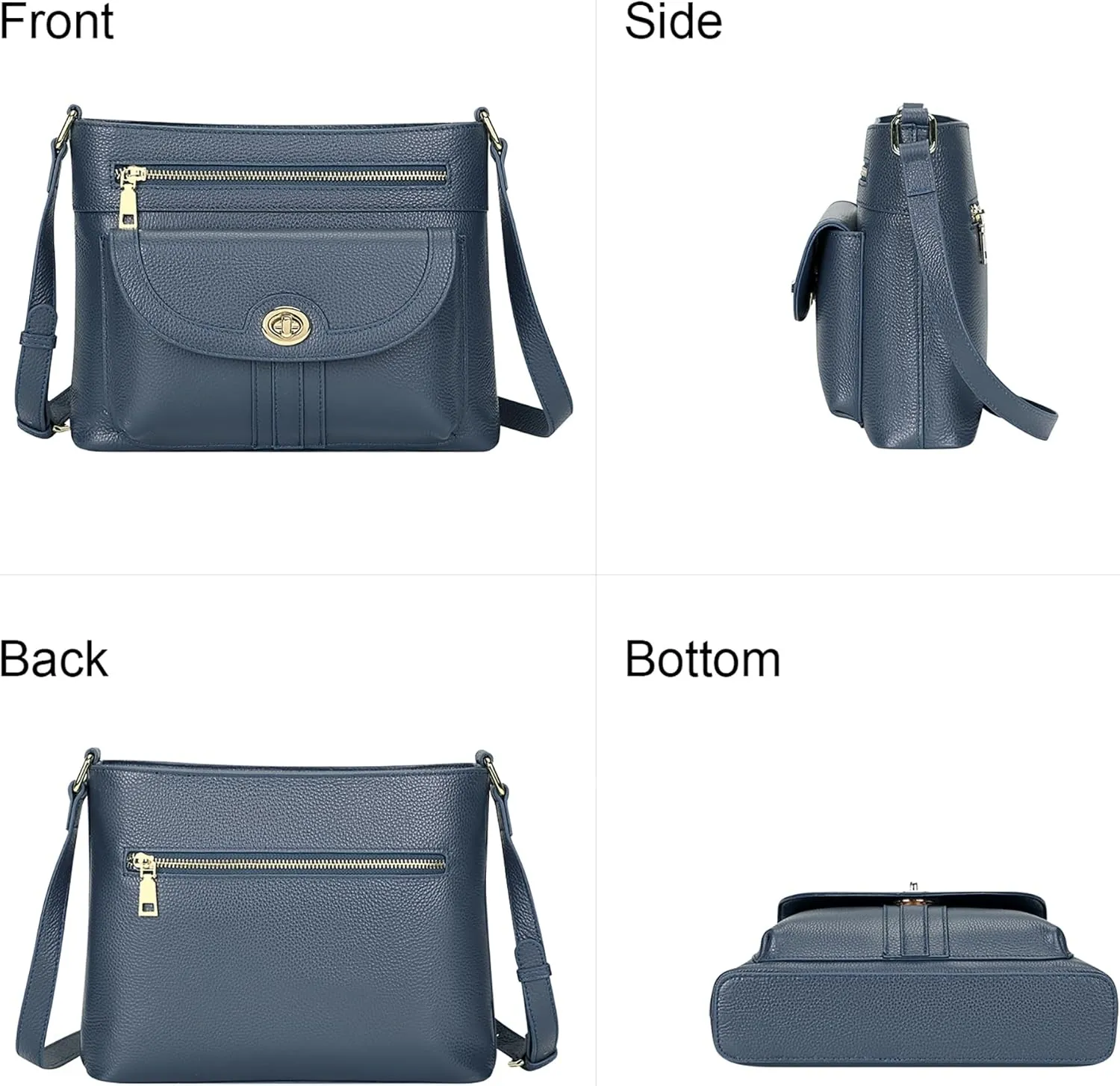 Over Earth Genuine Leather Crossbody Bags for Women Trendy Purses and Ladies Shoulder Handbags