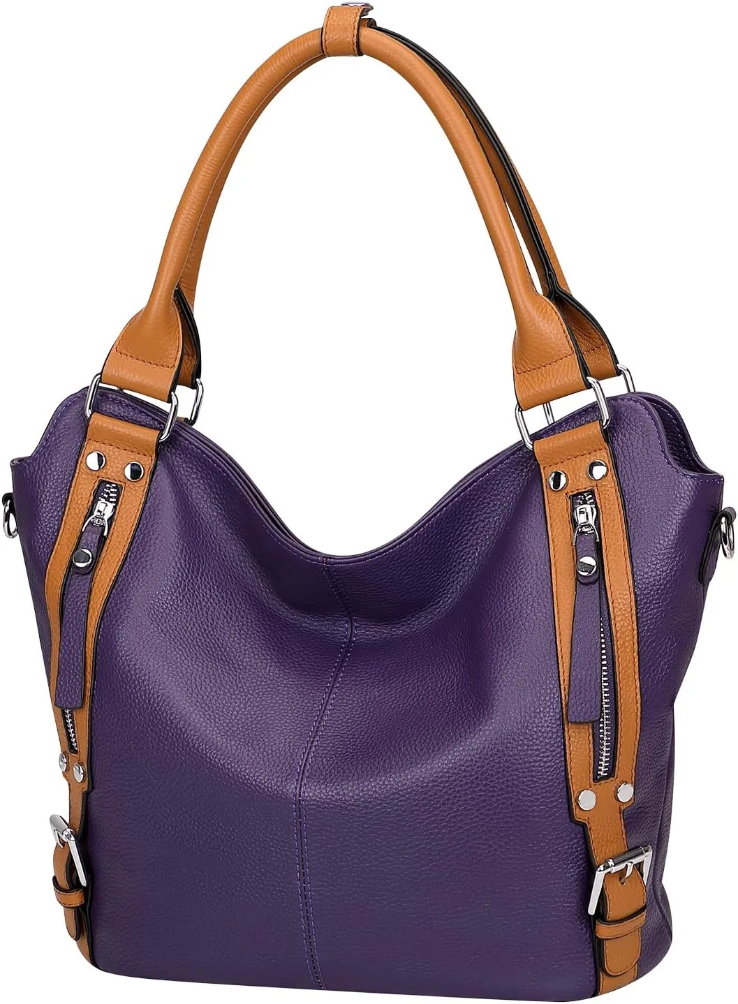 Over Earth Genuine Leather Handbags for Women Hobo Shoulder Bags Ladies Tote Bag
